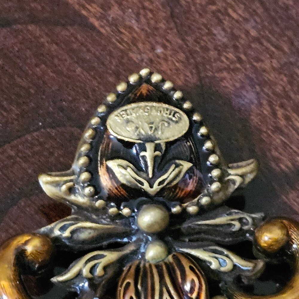 RARE LUXURY JAY STRONGWATER TOPAZ FLEUR DE LIS BOOKMARK DESK ENAMEL CRYSTAL - Picture 11 of 12
